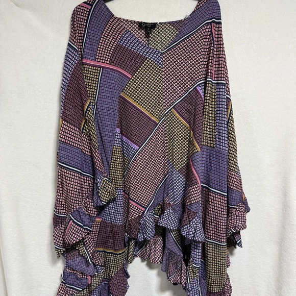 Jessica Simpson Blouse Top Women's 3X Geometric Multicolor/ Paisley - Modal - Picture 1 of 8